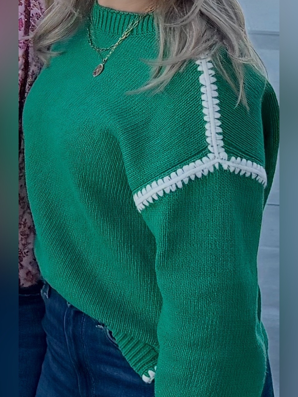 Maeve Crew-neck Whipstitch Sweater